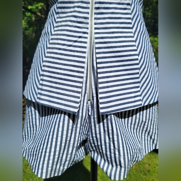 Do & Be Navy Blue and White striped Small Romper - Picture 5 of 9